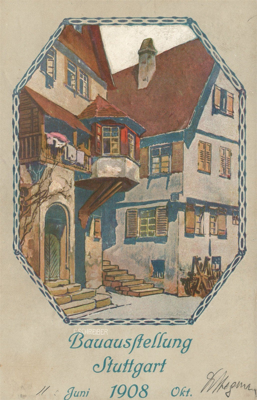 GERMANY STUTTGART 1908 ANTIQUE POSTCARD