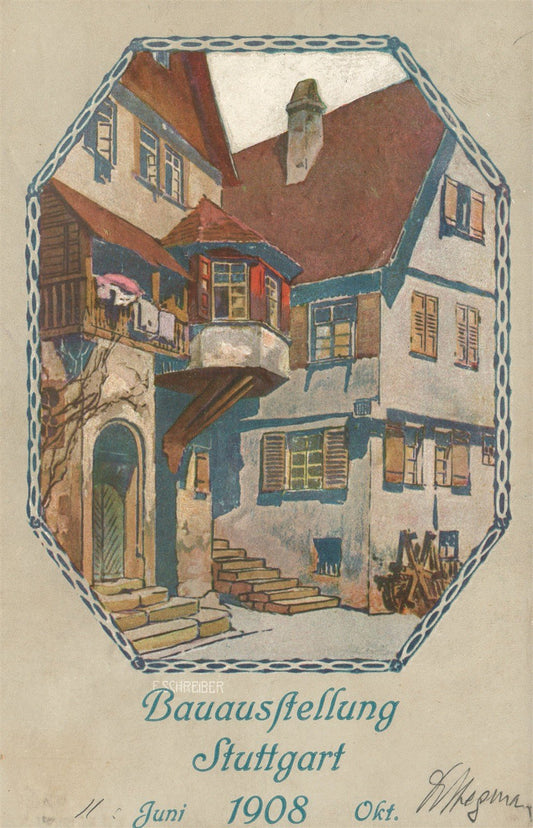 GERMANY STUTTGART 1908 ANTIQUE POSTCARD