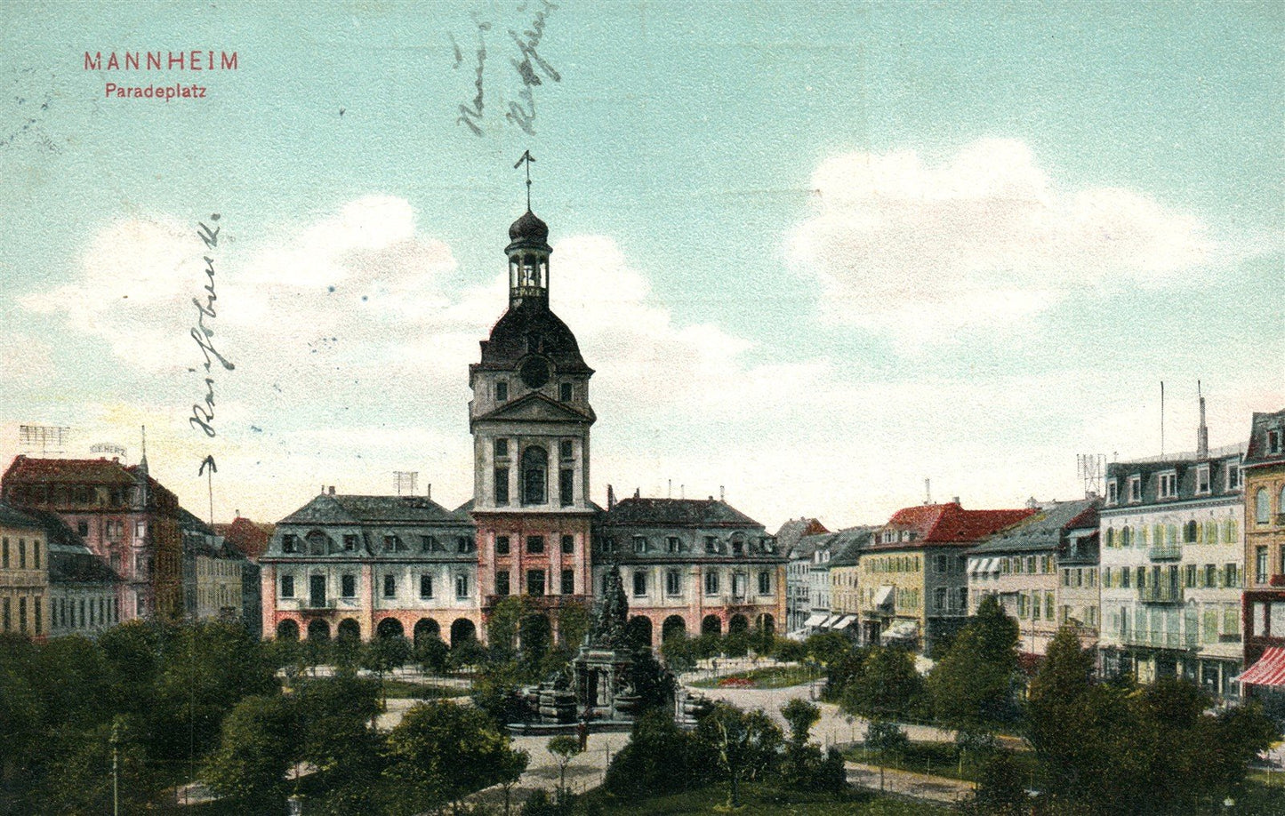 GERMANY MANNHEIM PARADEPLATZ ANTIQUE POSTCARD