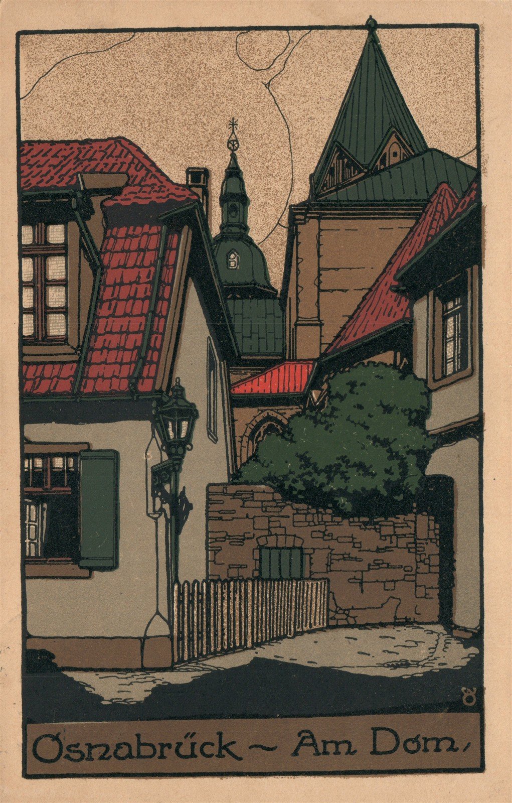 GERMANY OSNABRUCK Am Dom ANTIQUE POSTCARD