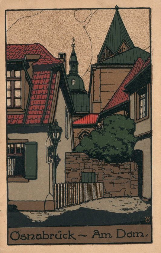 GERMANY OSNABRUCK Am Dom ANTIQUE POSTCARD