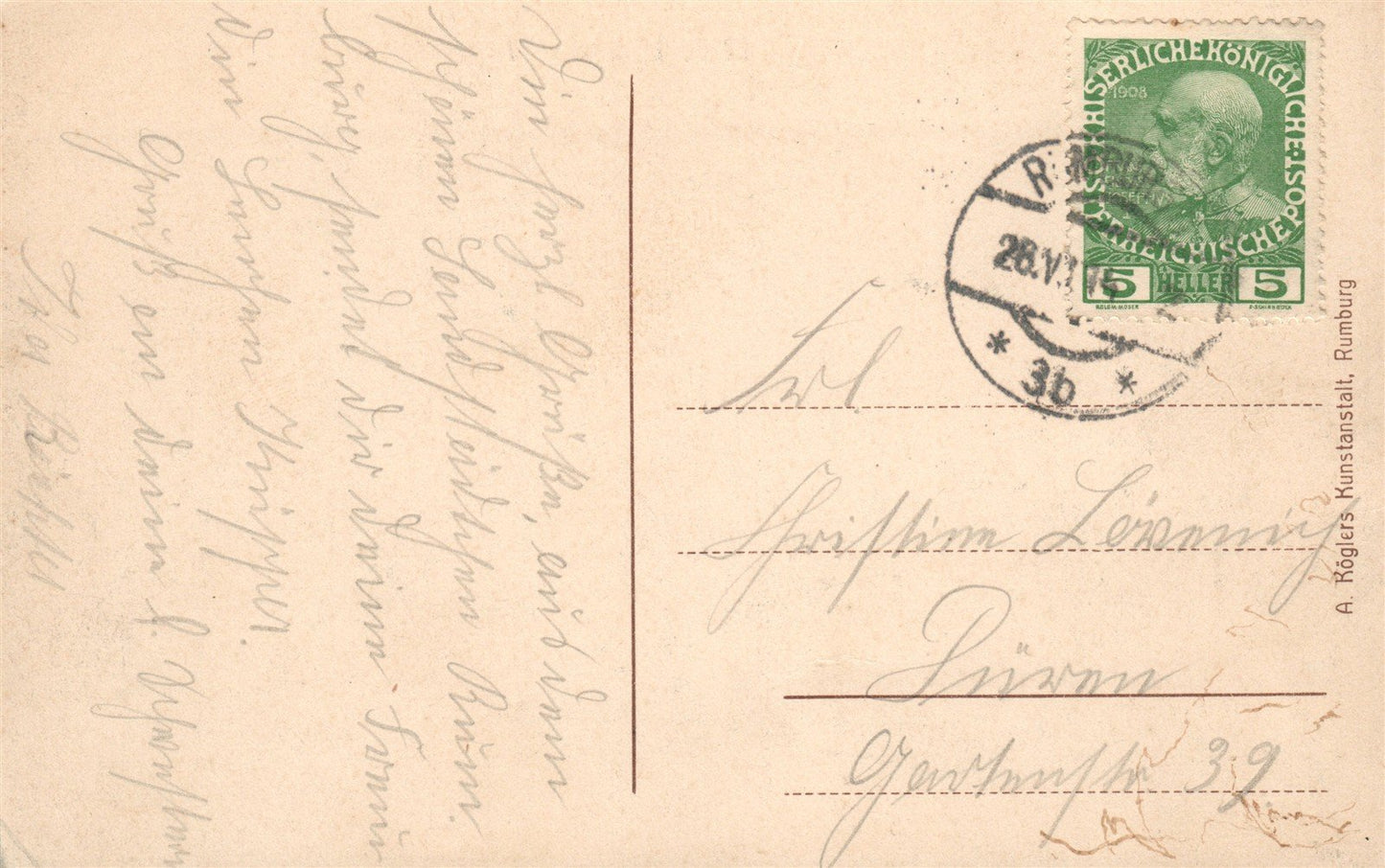 GERMANY RUMBURG - ALOISBURG ANTIQUE POSTCARD