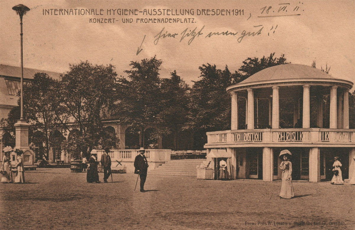 GERMANY DRESDEN INTERNATIONALE HYGIENE - AUSSTELLUNG 1911 ANTIQUE POSTCARD