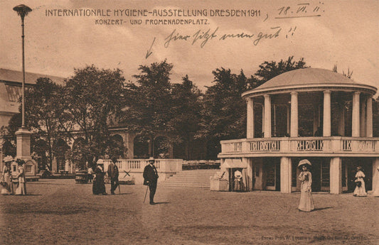 GERMANY DRESDEN INTERNATIONALE HYGIENE - AUSSTELLUNG 1911 ANTIQUE POSTCARD