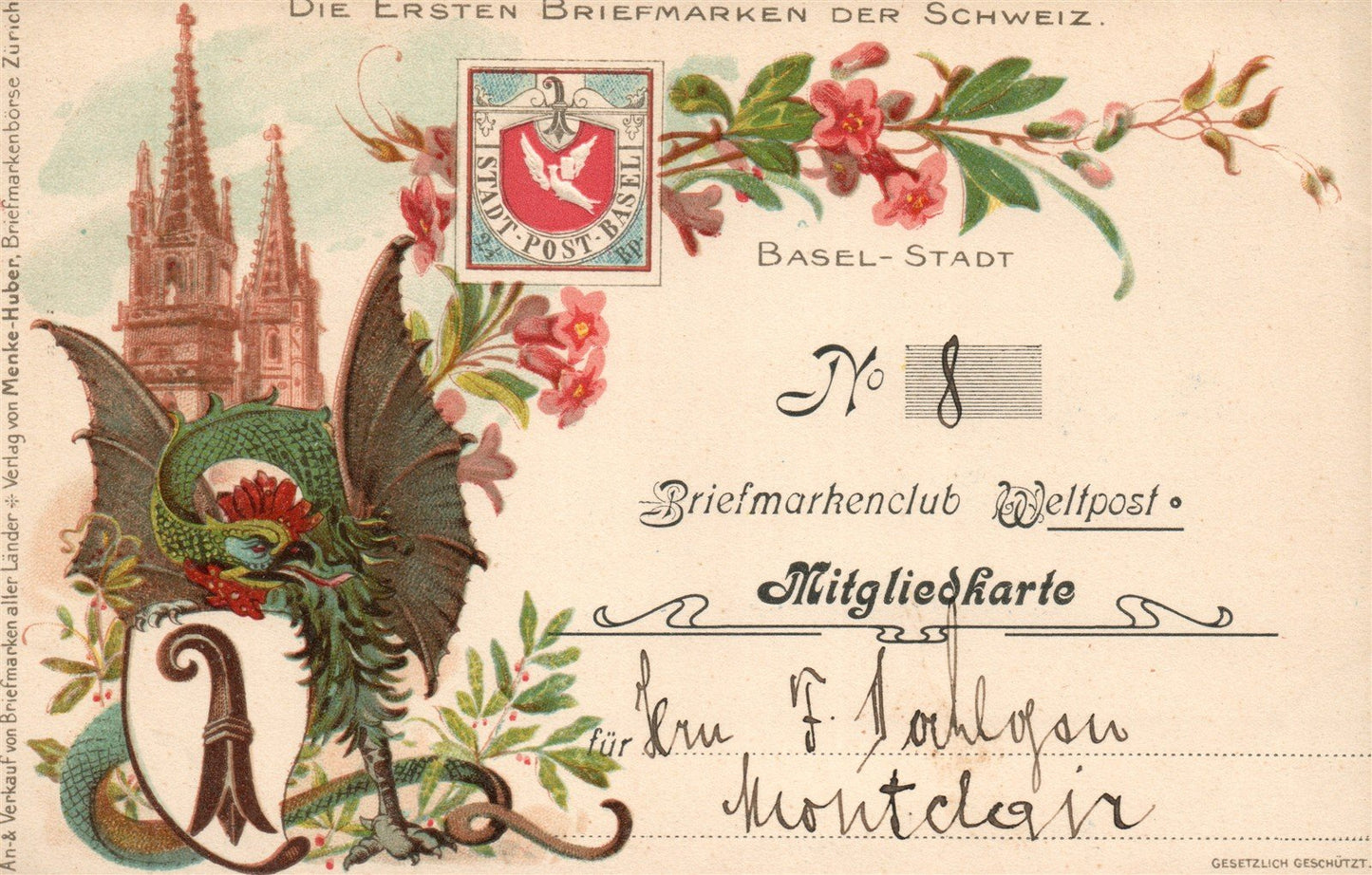 SWITZERLAND BASEL ANTIQUE POSTCARD