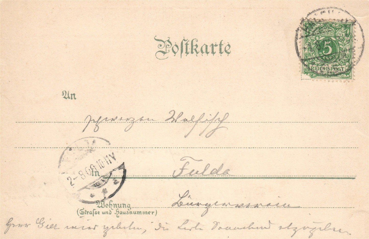 GERMANY HAGENAU 1900 ANTIQUE POSTCARD