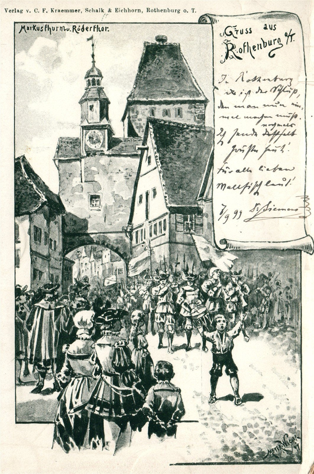 GERMANY ROTHENBURG ob der TAUBER ANTIQUE POSTCARD