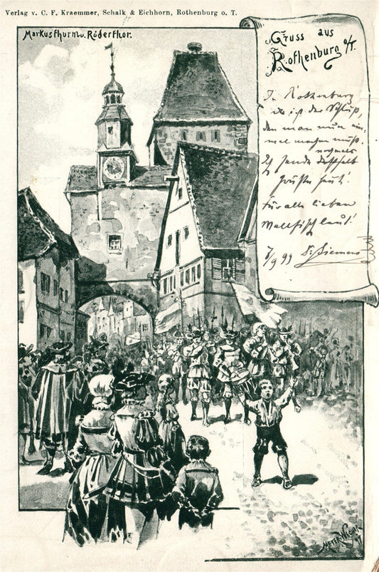 GERMANY ROTHENBURG ob der TAUBER ANTIQUE POSTCARD