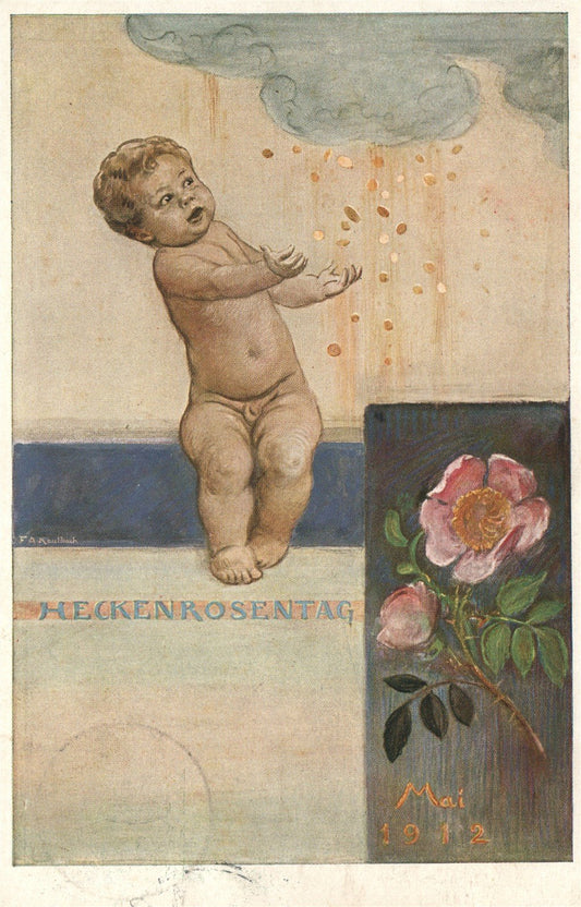 GERMANY ARTIST SIGNED HECKENROSENTAG 1912 ANTIQUE POSTCARD