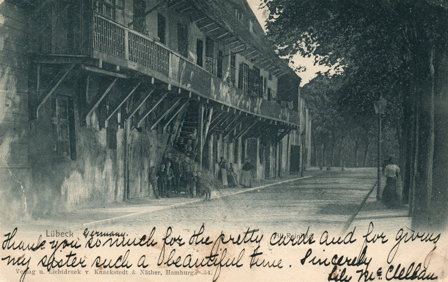 GERMANY LUBECK 1903 ANTIQUE POSTCARD