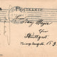 GERMANY 1899 HAND DRAWN WATERCOLOR ANTIQUE POSTCARD