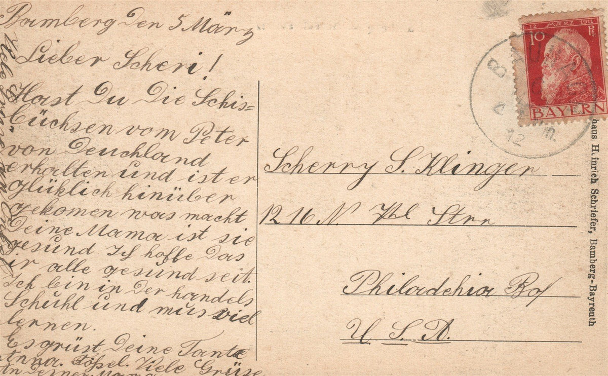 GERMANY BAMBERG SCHONLEINPLATZ ANTIQUE POSTCARD