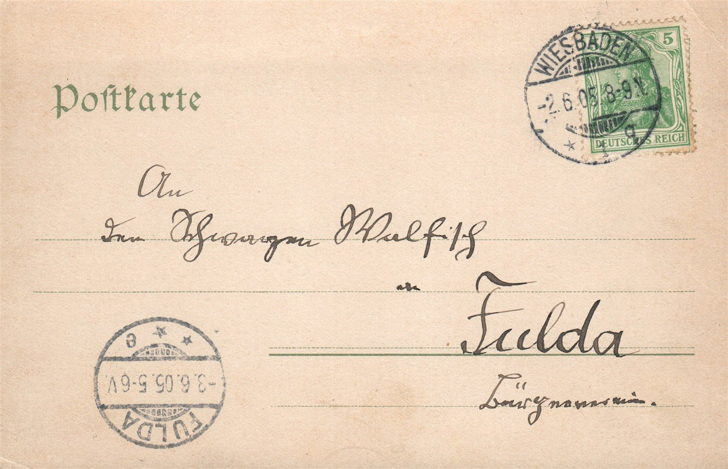 GERMANY GRUSS AUS WIESBADEN ANTIQUE POSTCARD