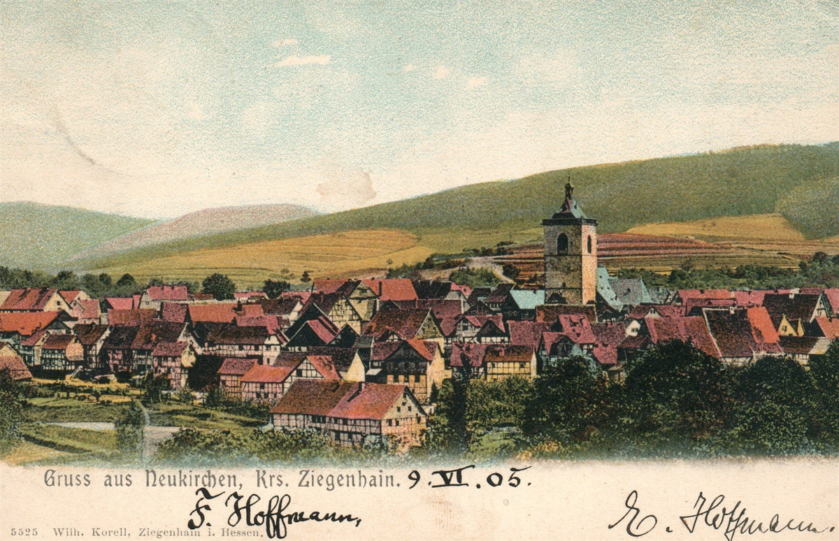 GERMANY GRUSS AUS NEUKIRCHEN 1905 ANTIQUE POSTCARD