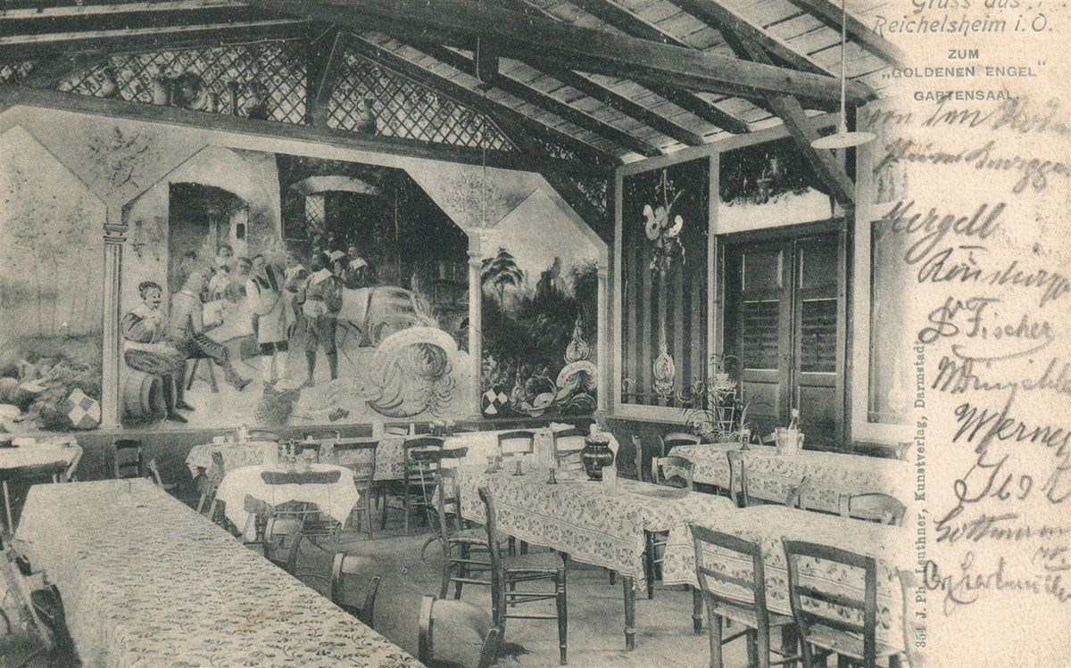 GERMANY REICHELSHEIM GOLDENEN ENGEL KARTENSAAL ANTIQUE POSTCARD