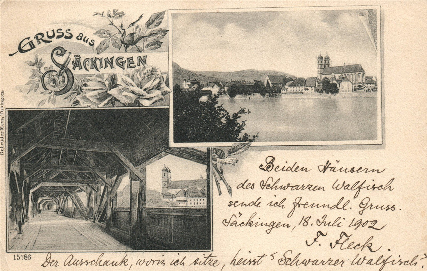GERMANY GRUSS AUS SACKINGEN ANTIQUE POSTCARD