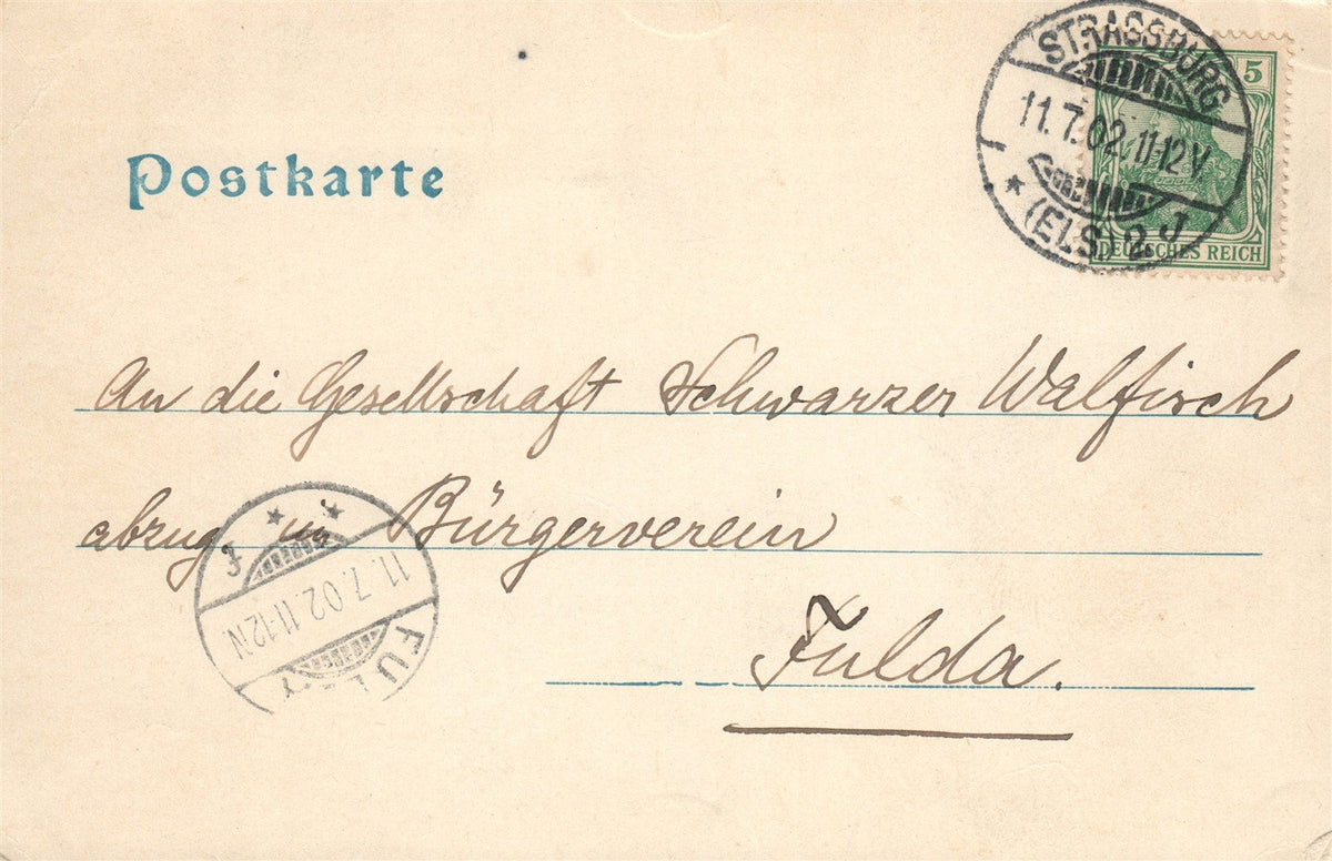 GERMANY STRASBOURG REINHARD FOUNTAIN ANTIQUE POSTCARD