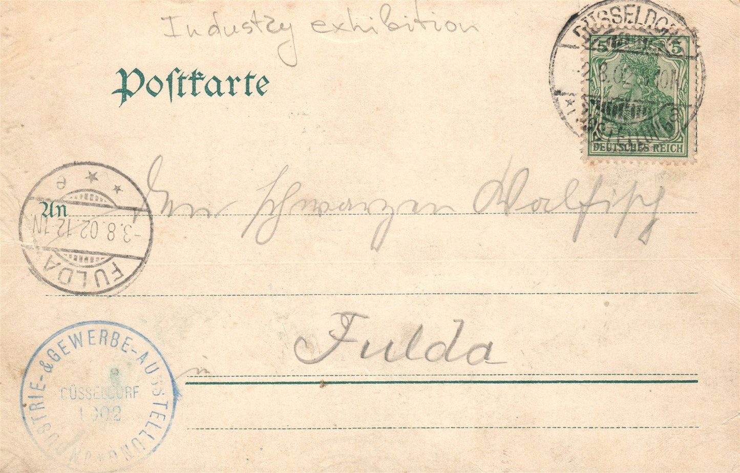 GERMANY DUSSELDORF MUNCHENER BURGER BRAU INDUSTRY EXHIBITION ANTIQUE POSTCARD