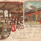 GERMANY GRUSS AUS DEM FRANCISKANER 1902 ANTIQUE POSTCARD