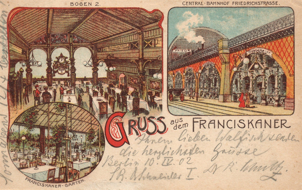 GERMANY GRUSS AUS DEM FRANCISKANER 1902 ANTIQUE POSTCARD