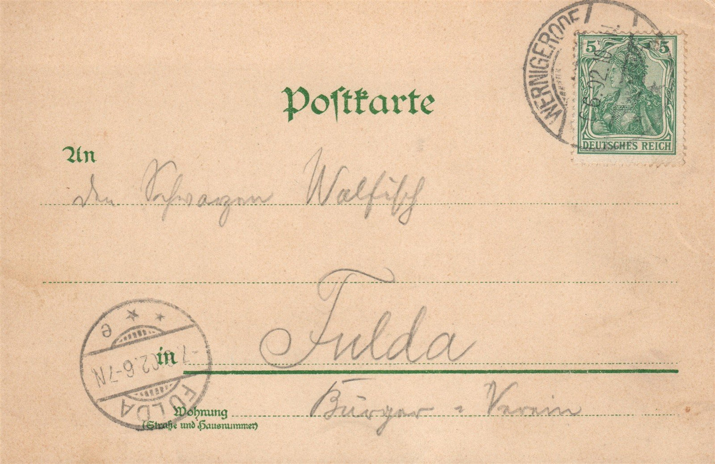 GERMANY SCHLOSS WERNIGERODE 1902 ANTIQUE POSTCARD