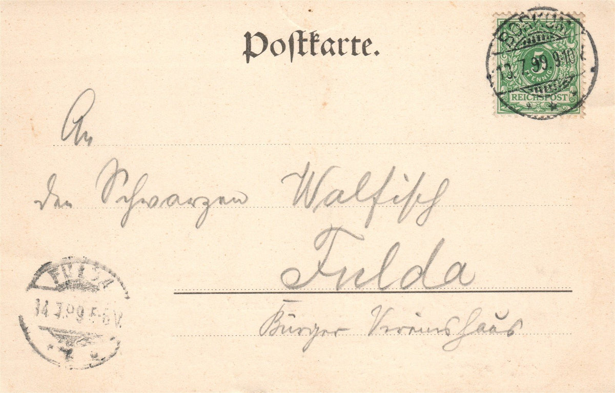 GERMANY GRUSS VOM NORDSEESTRANDE BORKUM 1899 ANTIQUE POSTCARD