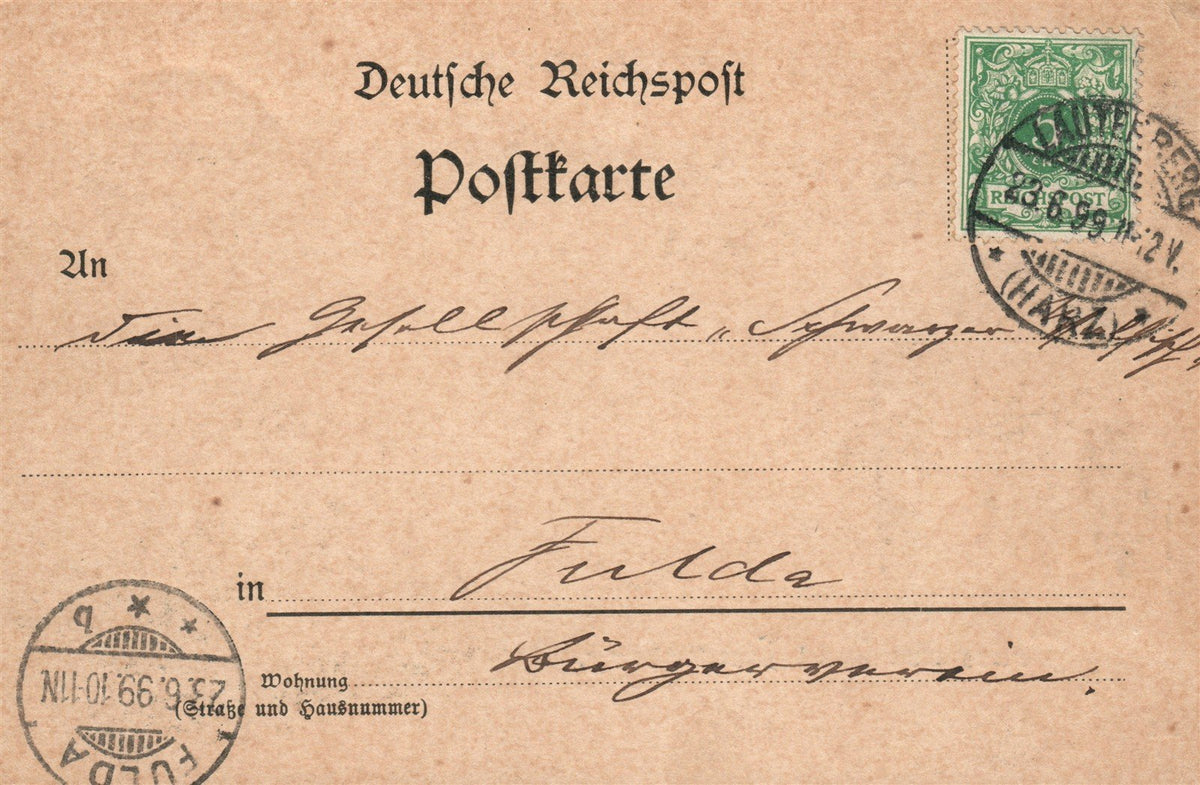 GERMANY GRUSS AUS BAD LAUTERBERG 1899 ANTIQUE POSTCARD