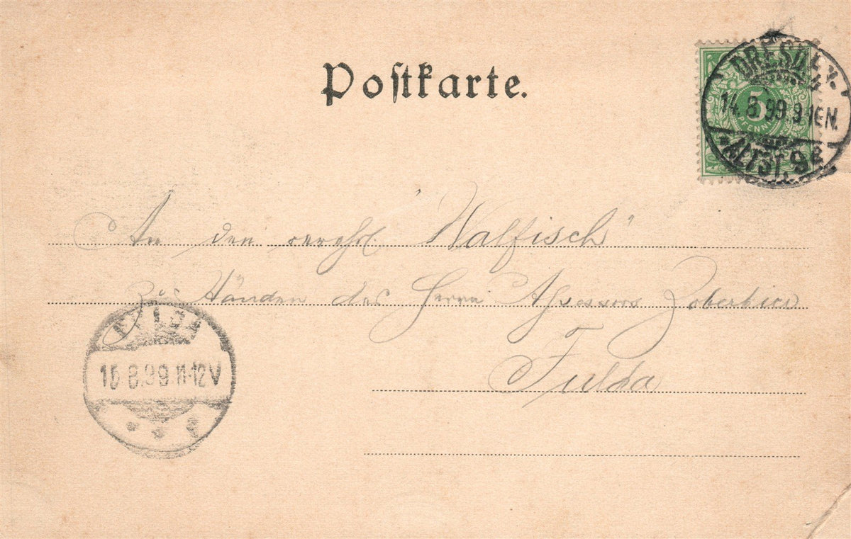 GERMANY SHIP KONIG ALBERT 1899 ANTIQUE POSTCARD