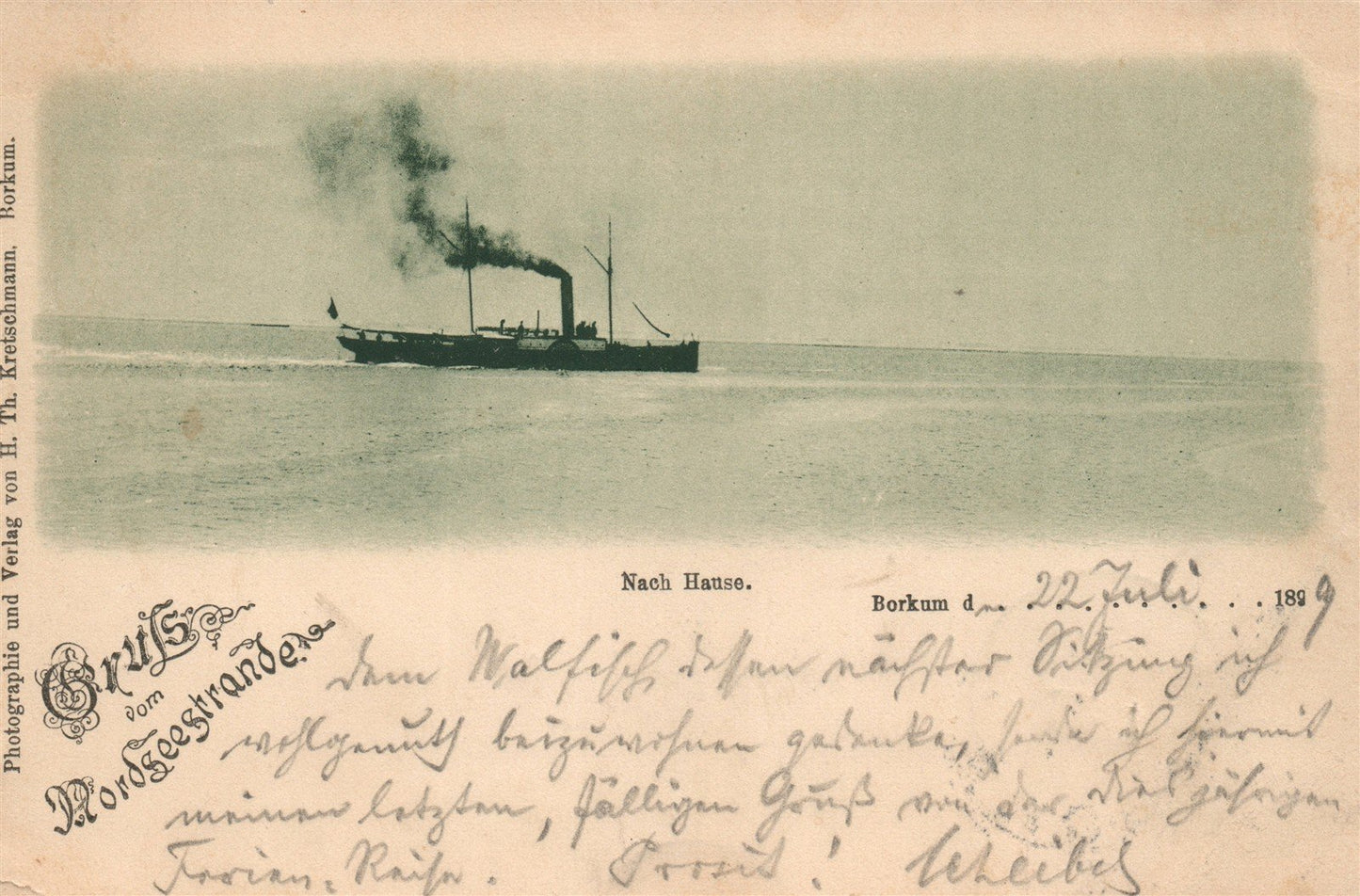 GERMANY BORKUM 1899 ANTIQUE POSTCARD