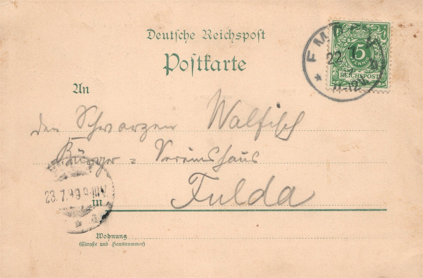GERMANY BORKUM 1899 ANTIQUE POSTCARD