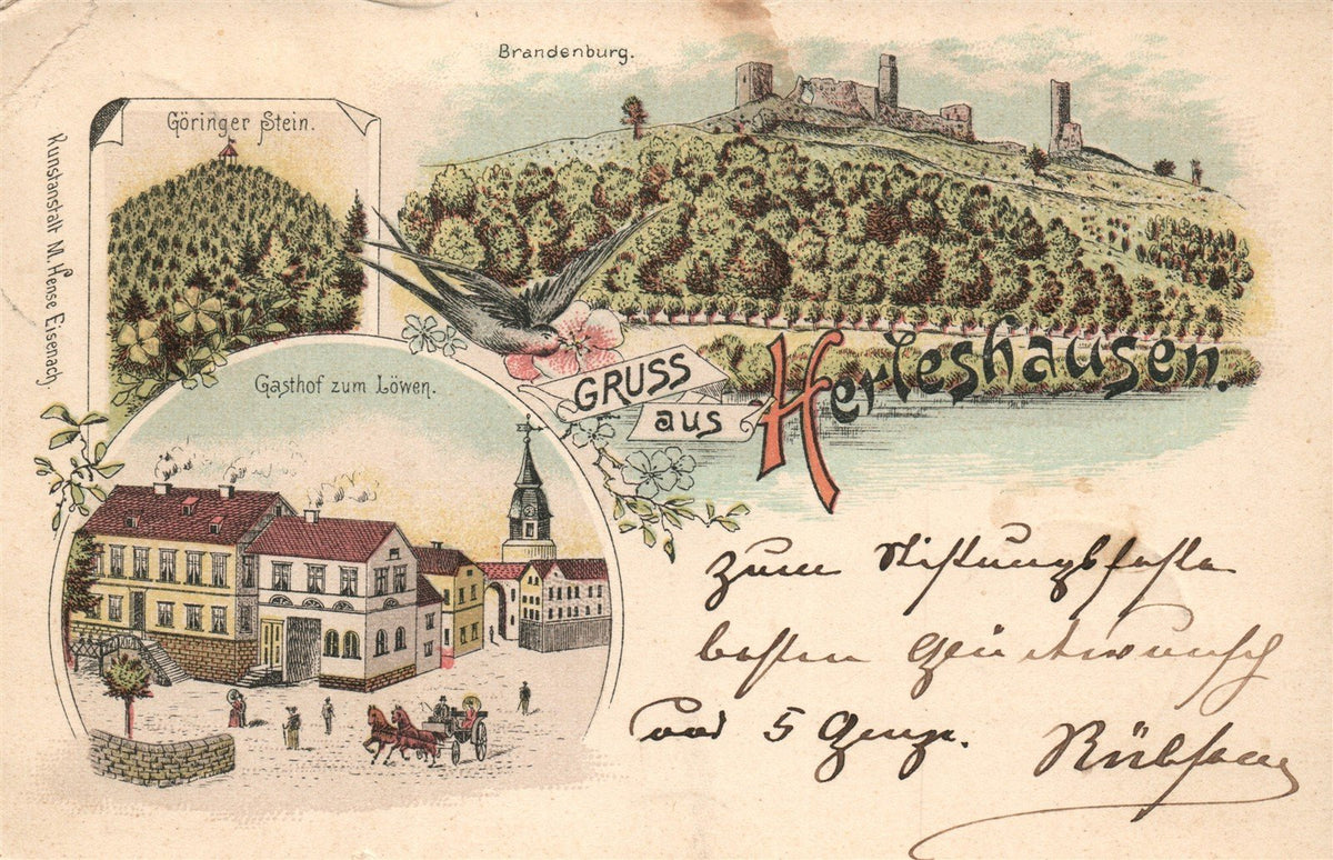 GERMANY HERLESHAUSEN ANTIQUE POSTCARD