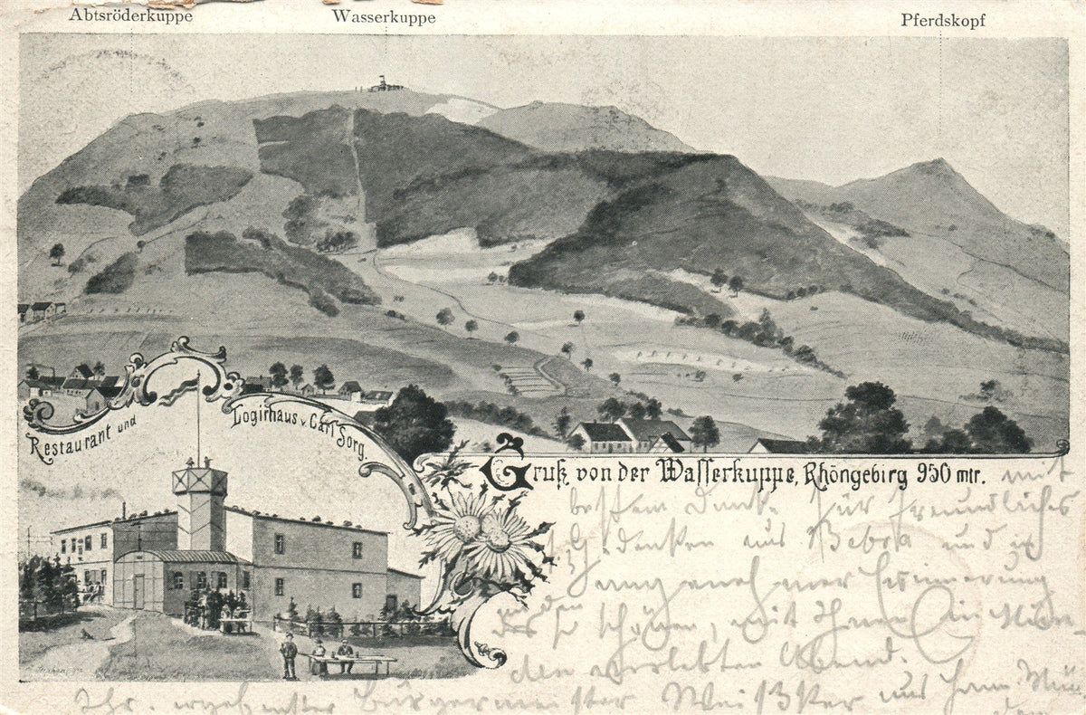 GERMANY WASSERKUPPE in RHON MOUNTAINS ANTIQUE POSTCARD
