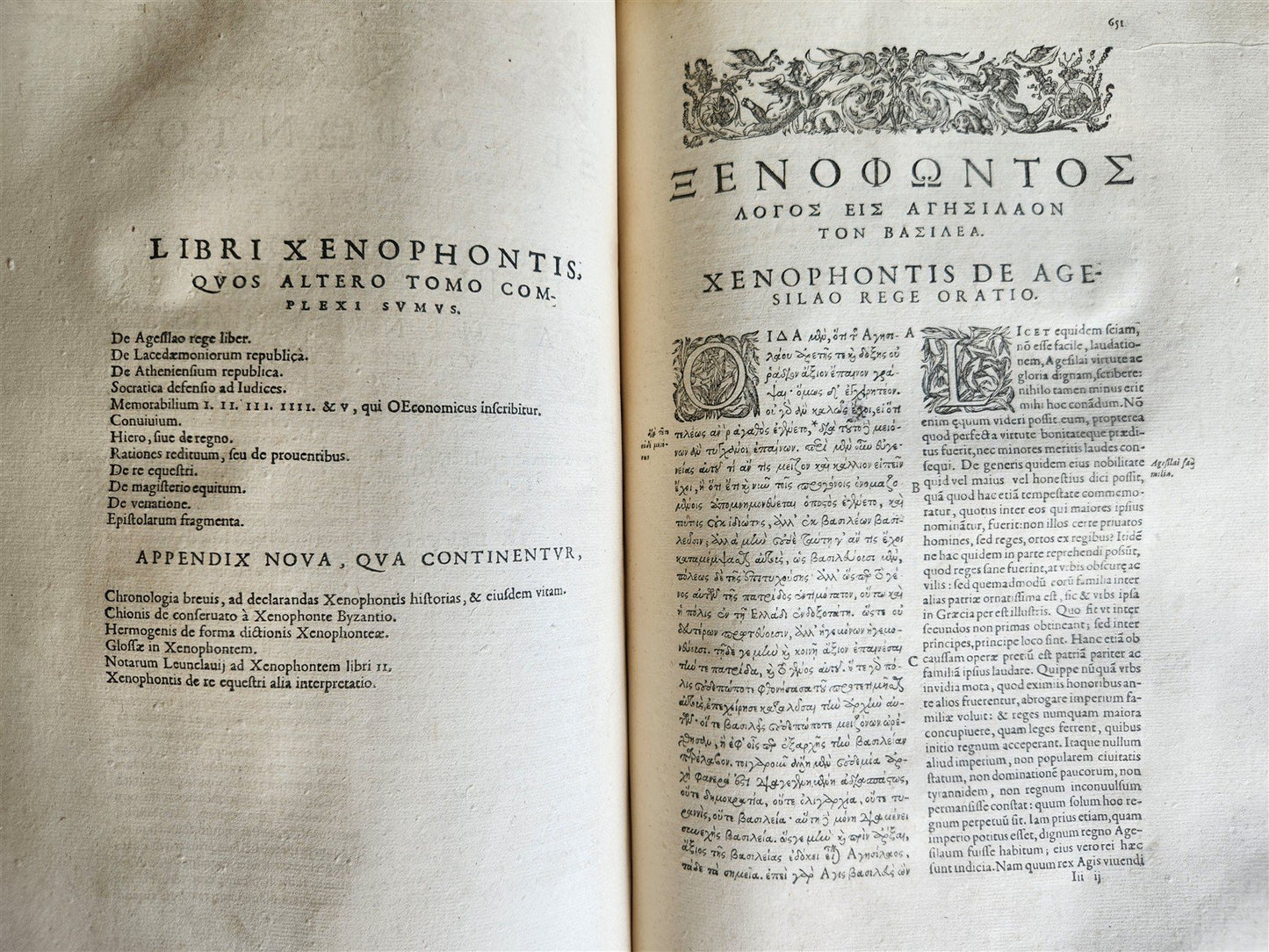 1625 XENOPHON Philosophi et Imperatoris Clarissimi FOLIO GREEK & LATIN antique