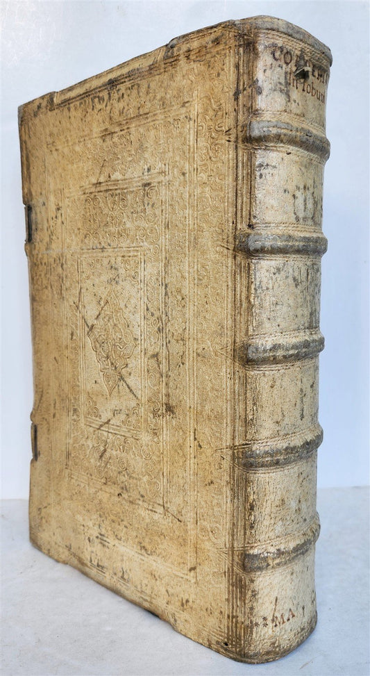 1646 BIBLE EXEGESIS of BOOK of JOB PIGSKIN BOUND FOLIO antique PLANTIN PRESS
