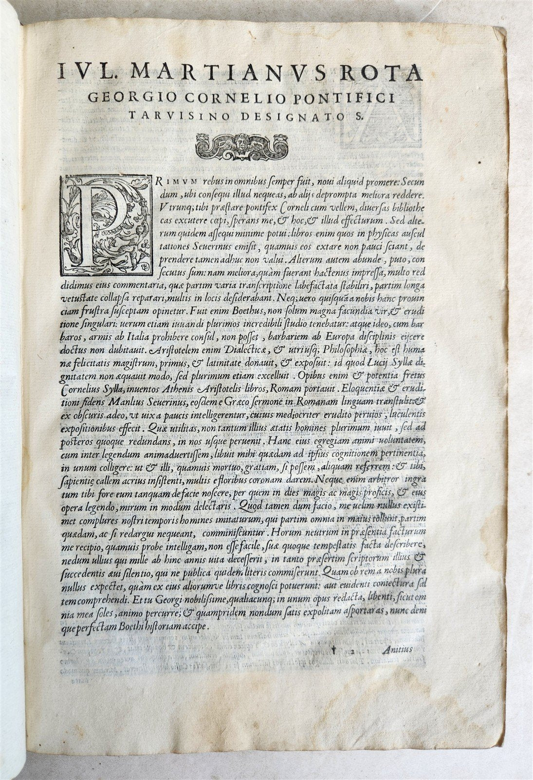 1585 ARISTOTELIS DIALECTICA by Manlius Boethius FOLIO antique Gryphius Press