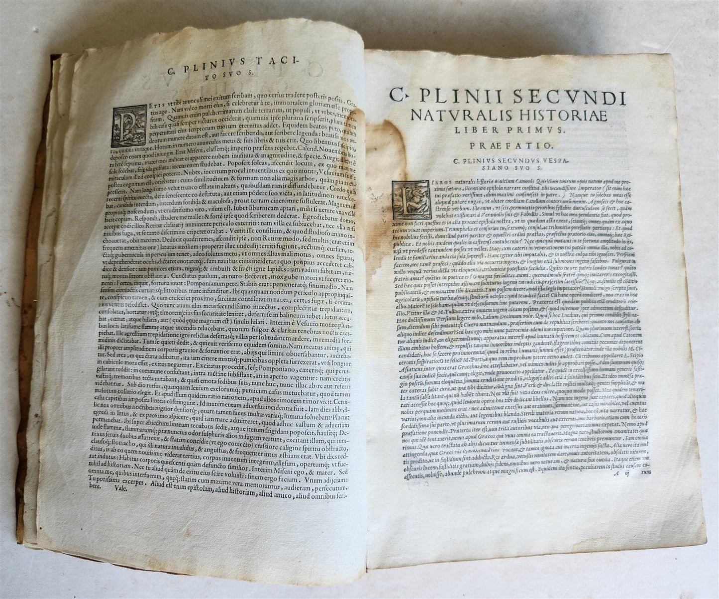 1558 ALDINE PRESS NATURAL HISTORY by Pliny the Younger VELLUM FOLIO antique