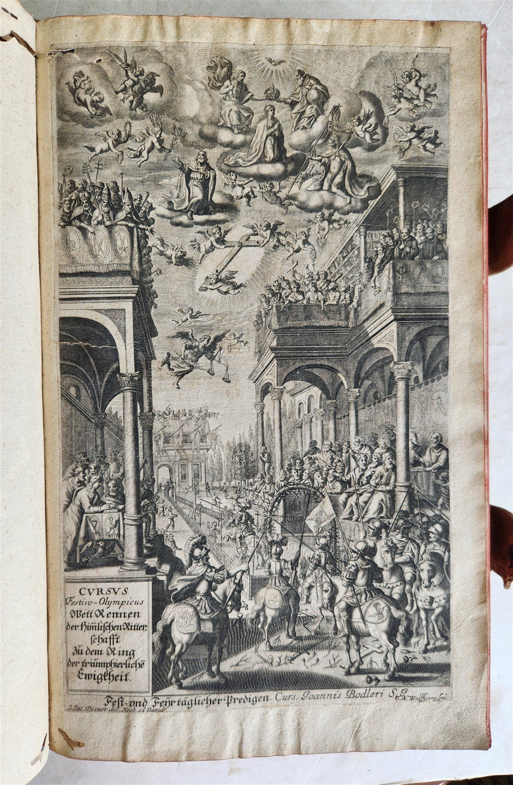 1683 SERMONS & MORAL TEACHINGS by Jesuit preacher J.Bodler PIGSKIN FOLIO antique