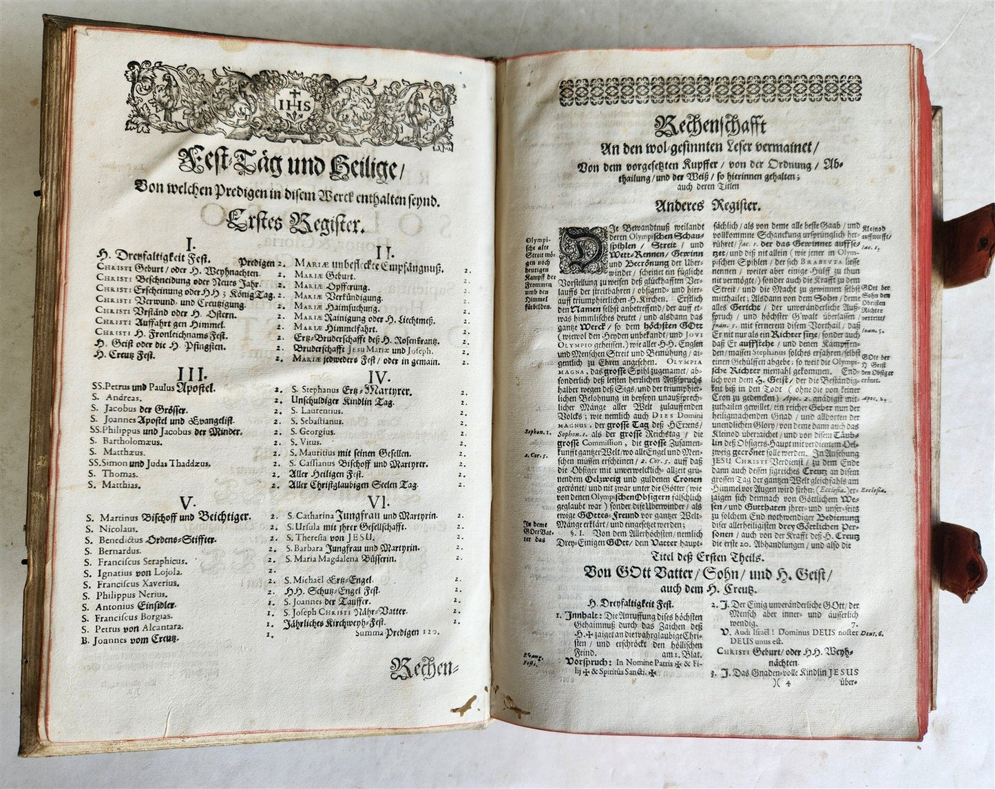 1683 SERMONS & MORAL TEACHINGS by Jesuit preacher J.Bodler PIGSKIN FOLIO antique