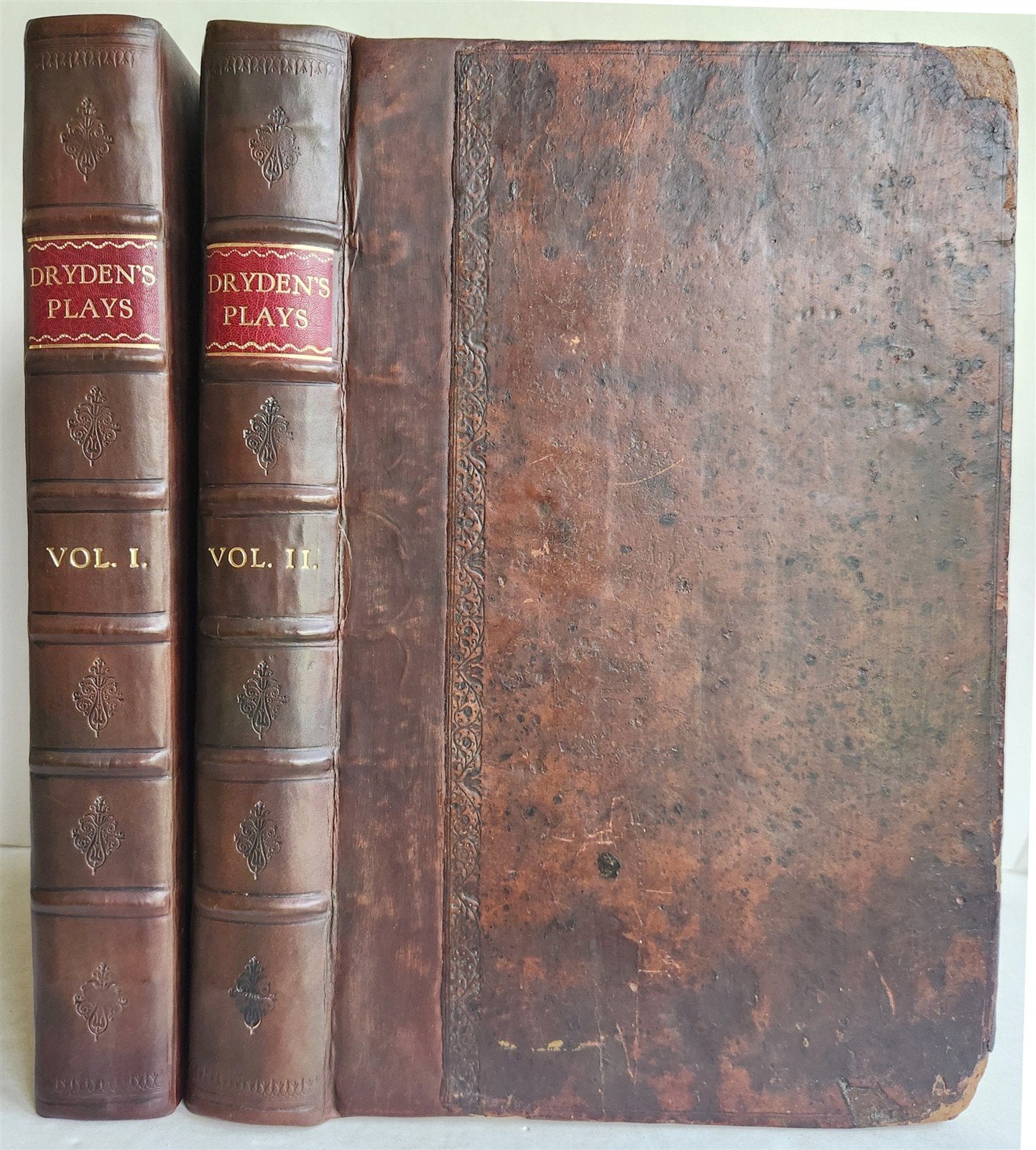 1701 JOHN DRYDEN Comedies Tragedies & Operas 2 FOLIO VOLUMES antique in ENGLISH