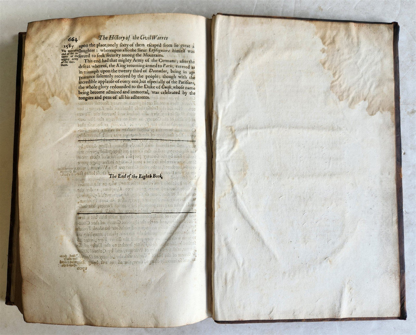 1647 HISTORY of CIVIL WARS in FRANCE by Henrico Davila FOLIO antique in ENGLISH