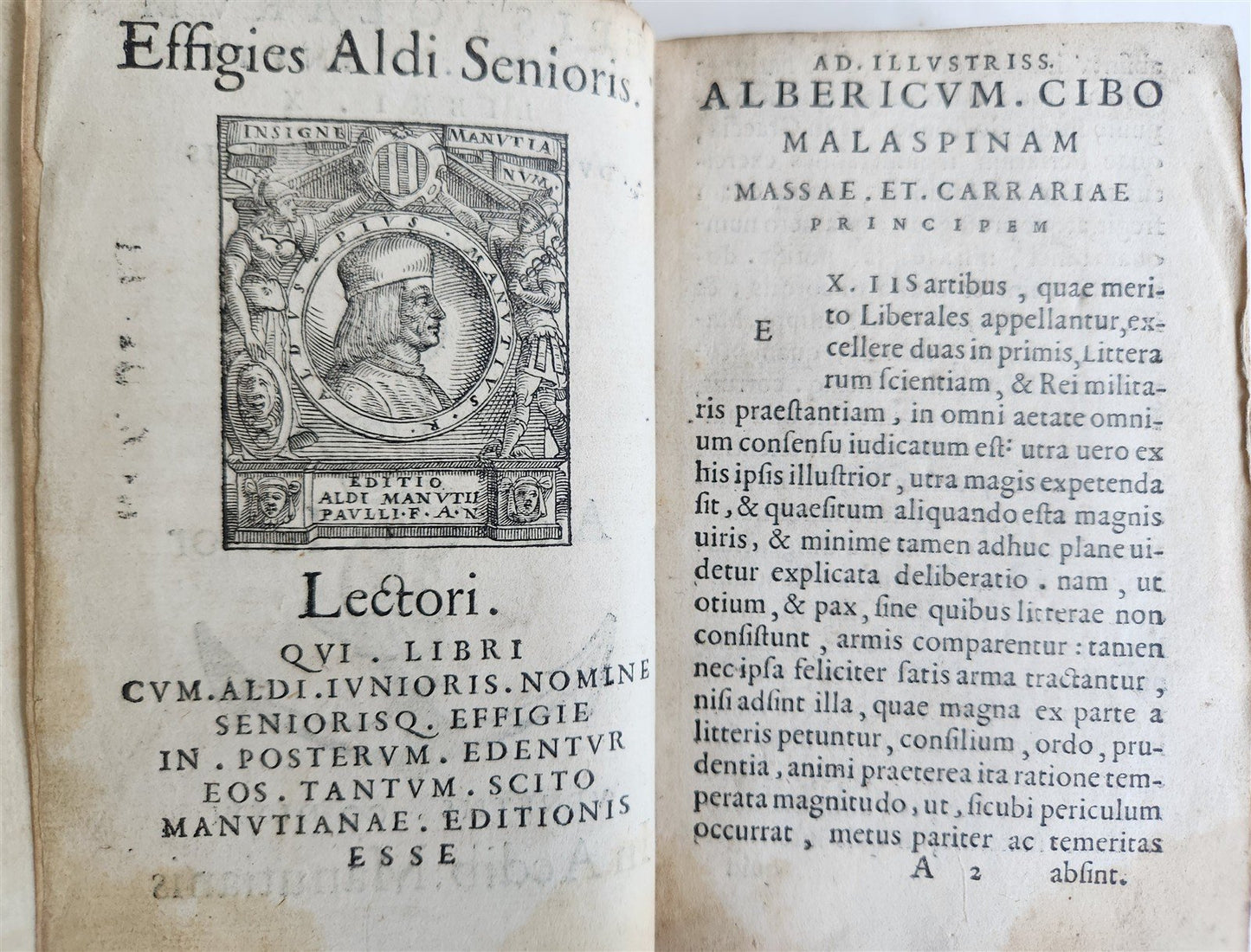 1571 ALDINE PRESS LATIN EPISTLES by Paolo Manuzio 16th CENTURY antique VELLUM