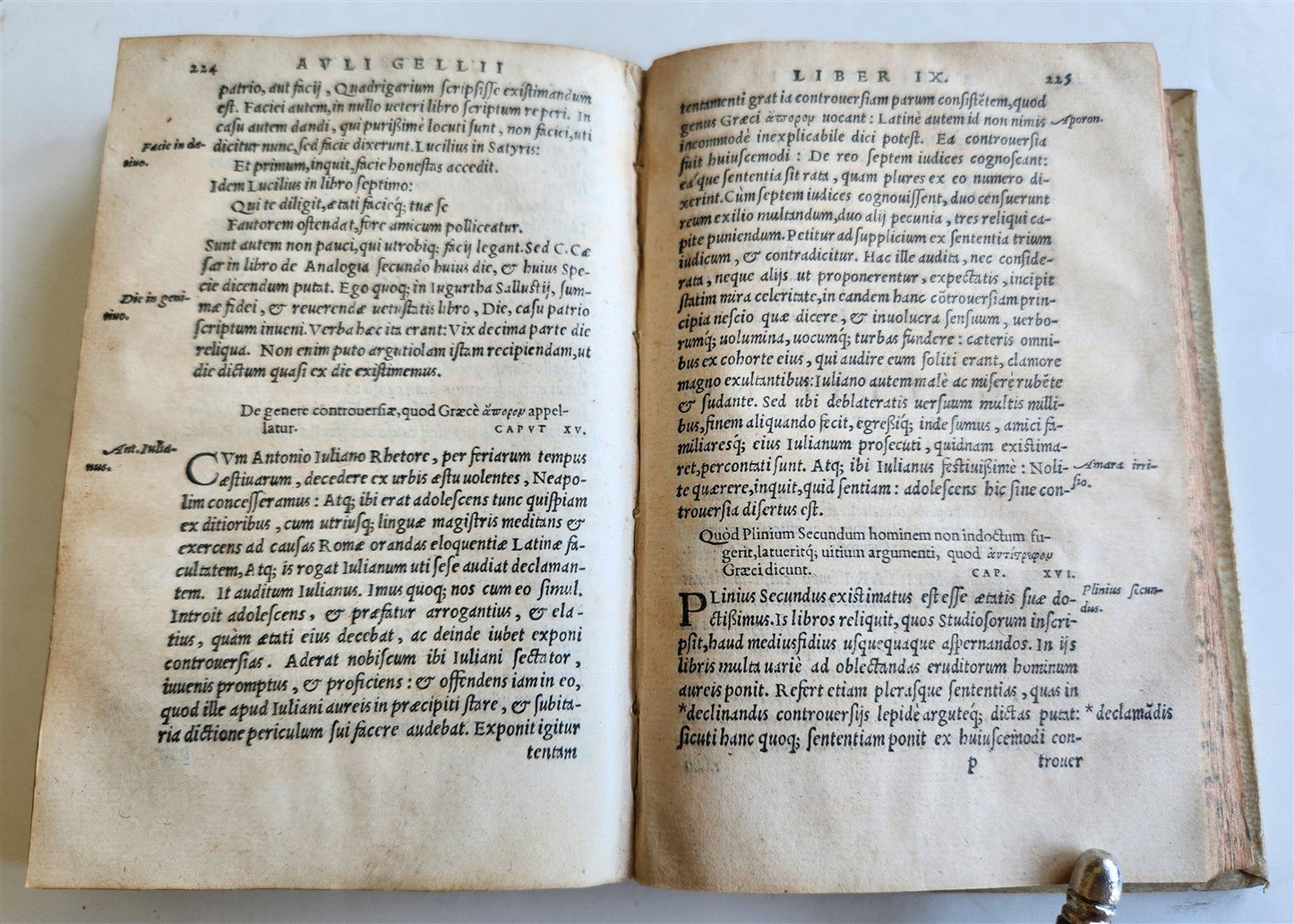 1546 ATTIC NIGHTS Aulus Gellius antique Noctes Atticae Sebastian Gryphius Press