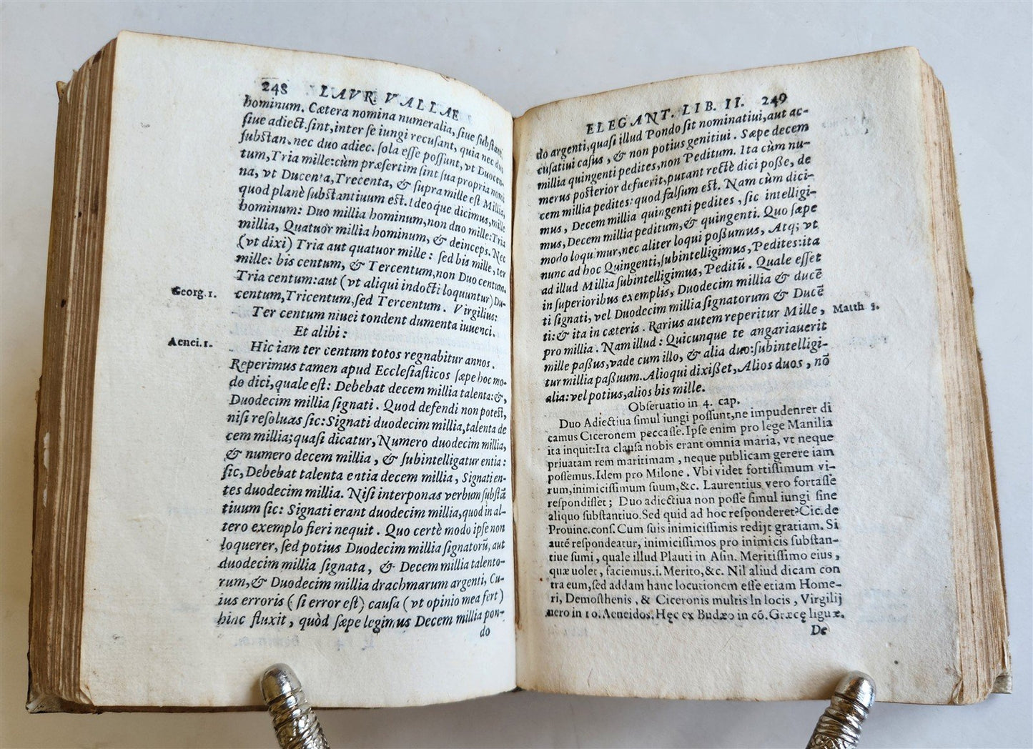 1586 Lorenzo Valla Elegantiarum linguae Latine ANTIQUE Johann Gryphius Press