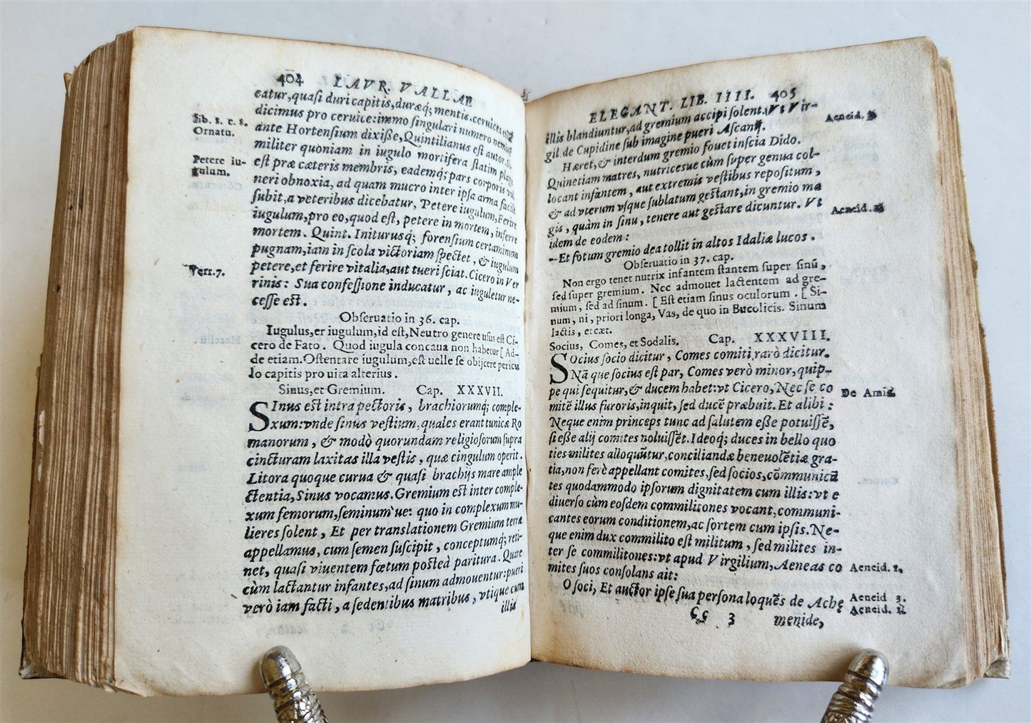 1586 Lorenzo Valla Elegantiarum linguae Latine ANTIQUE Johann Gryphius Press
