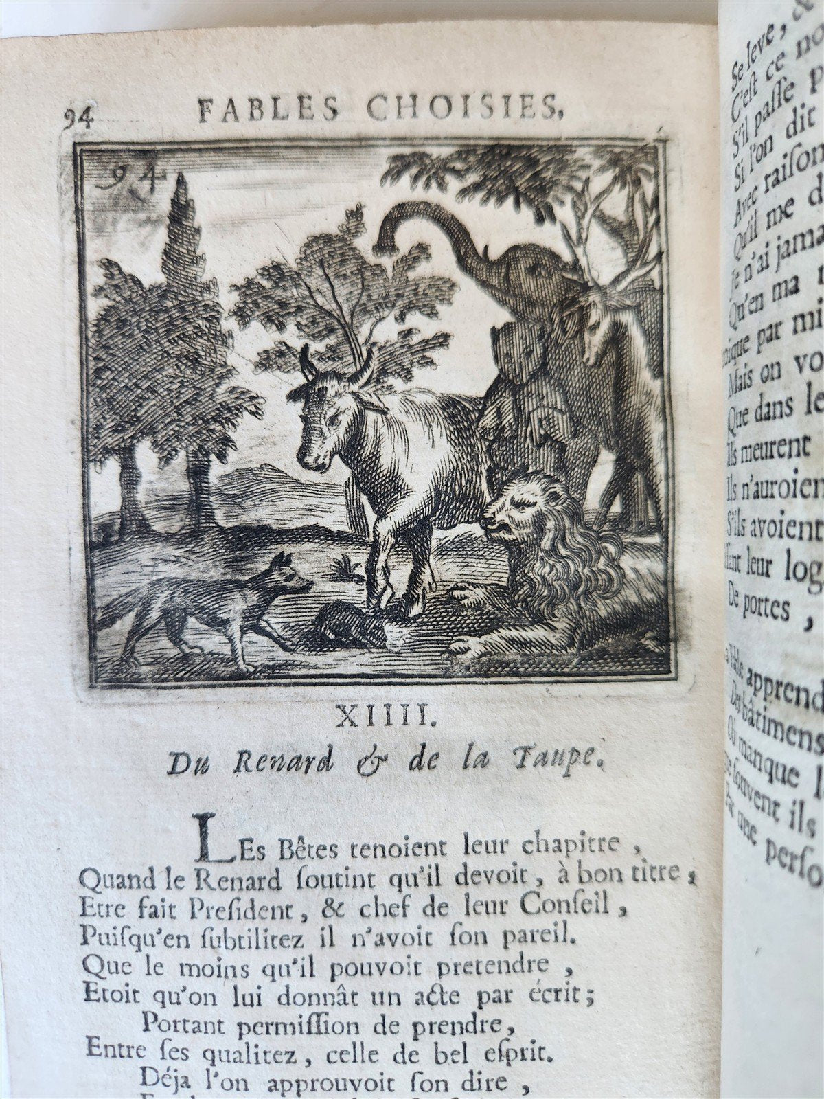 1698 FABLES by LA FONTAINE antique FULLY ILLUSTRATED EARLY EDITION