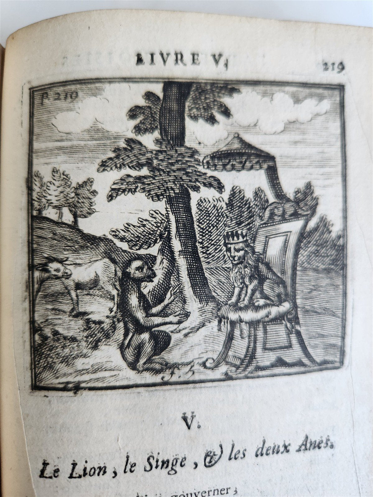 1698 FABLES by LA FONTAINE antique FULLY ILLUSTRATED EARLY EDITION