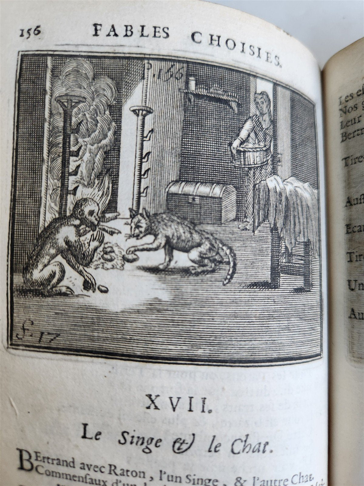 1698 FABLES by LA FONTAINE antique FULLY ILLUSTRATED EARLY EDITION