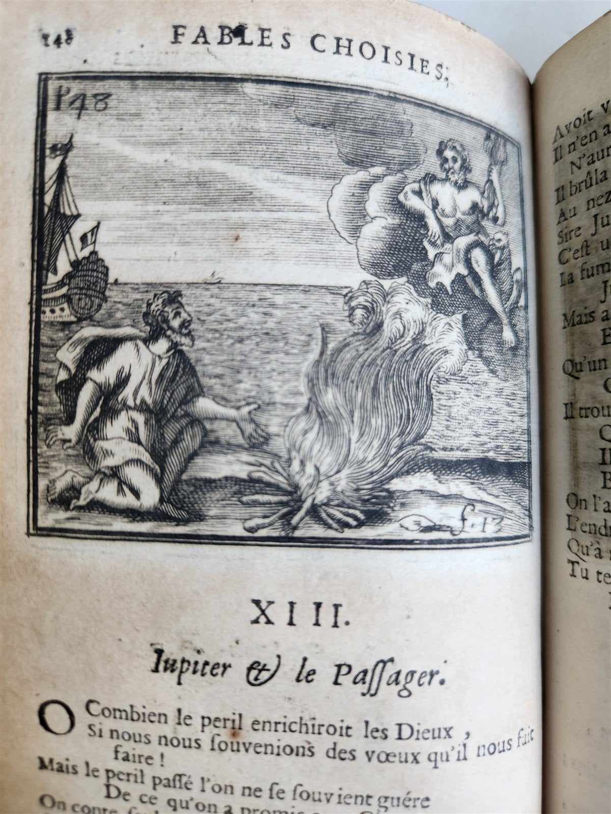 1698 FABLES by LA FONTAINE antique FULLY ILLUSTRATED EARLY EDITION