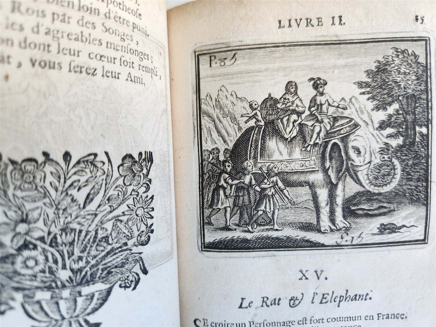 1698 FABLES by LA FONTAINE antique FULLY ILLUSTRATED EARLY EDITION