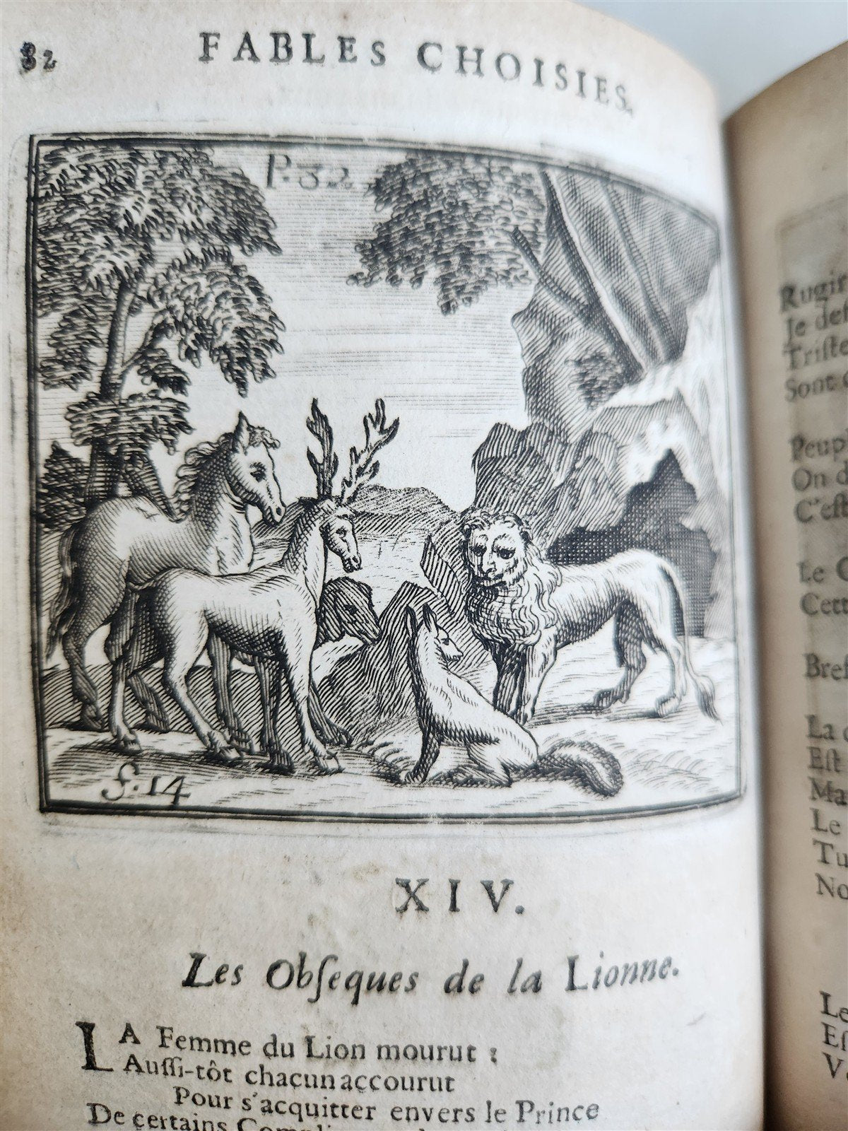 1698 FABLES by LA FONTAINE antique FULLY ILLUSTRATED EARLY EDITION